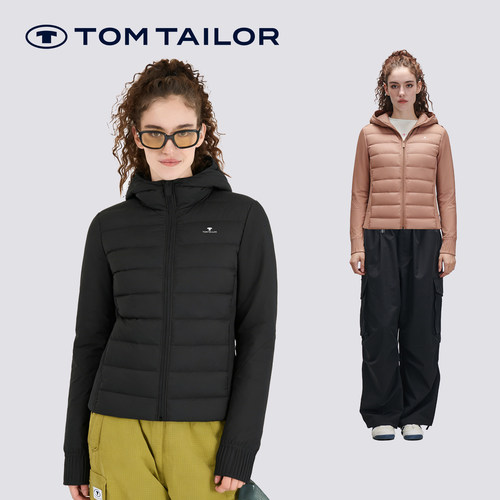 【鸭绒】TOM TAILOR 90鸭绒排骨羽绒服2026冬季轻盈保暖外套