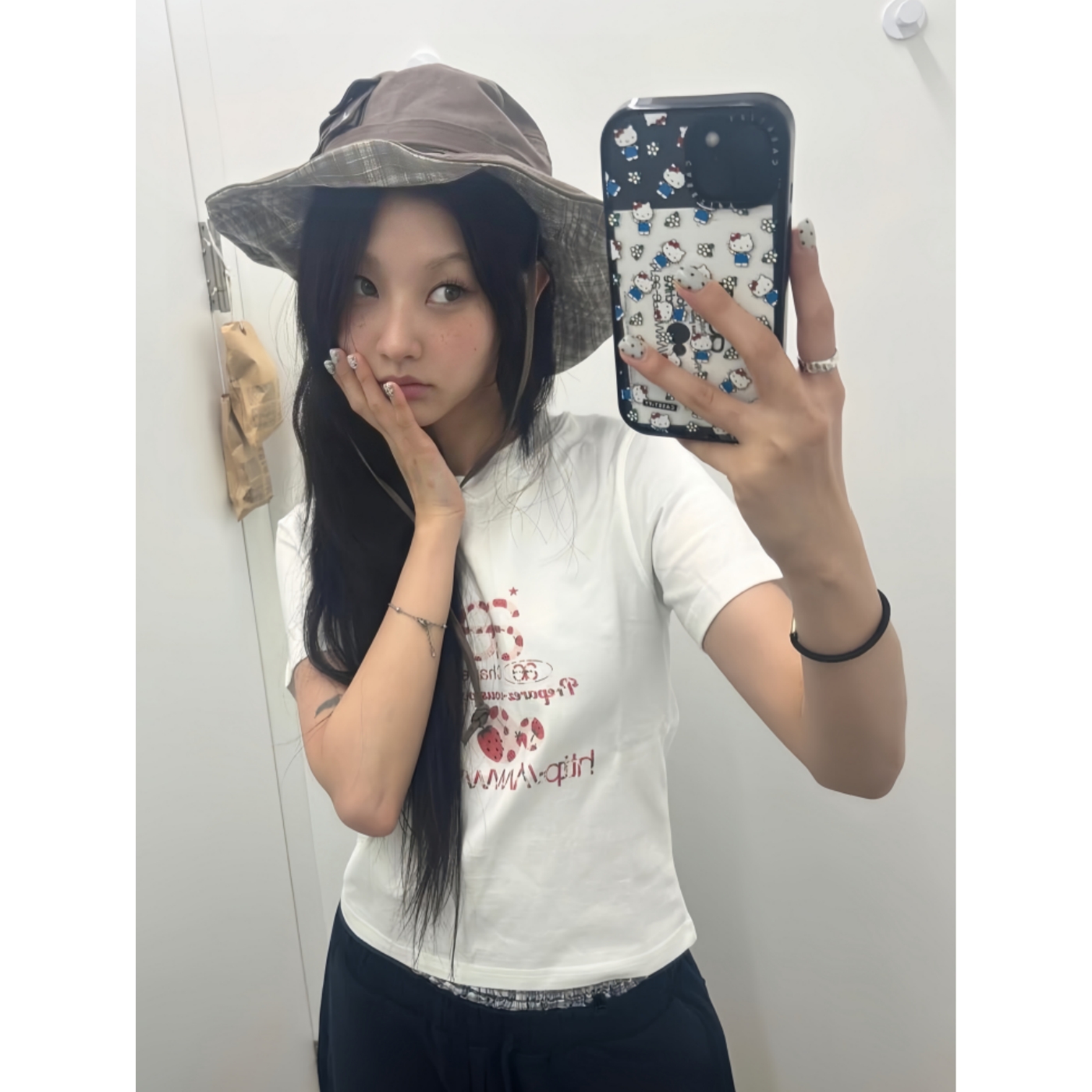 韩国小众insaeae印花短袖T恤女