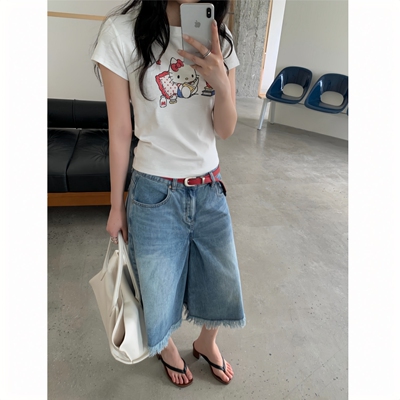 韩系可爱KT猫印花短袖女T恤上衣