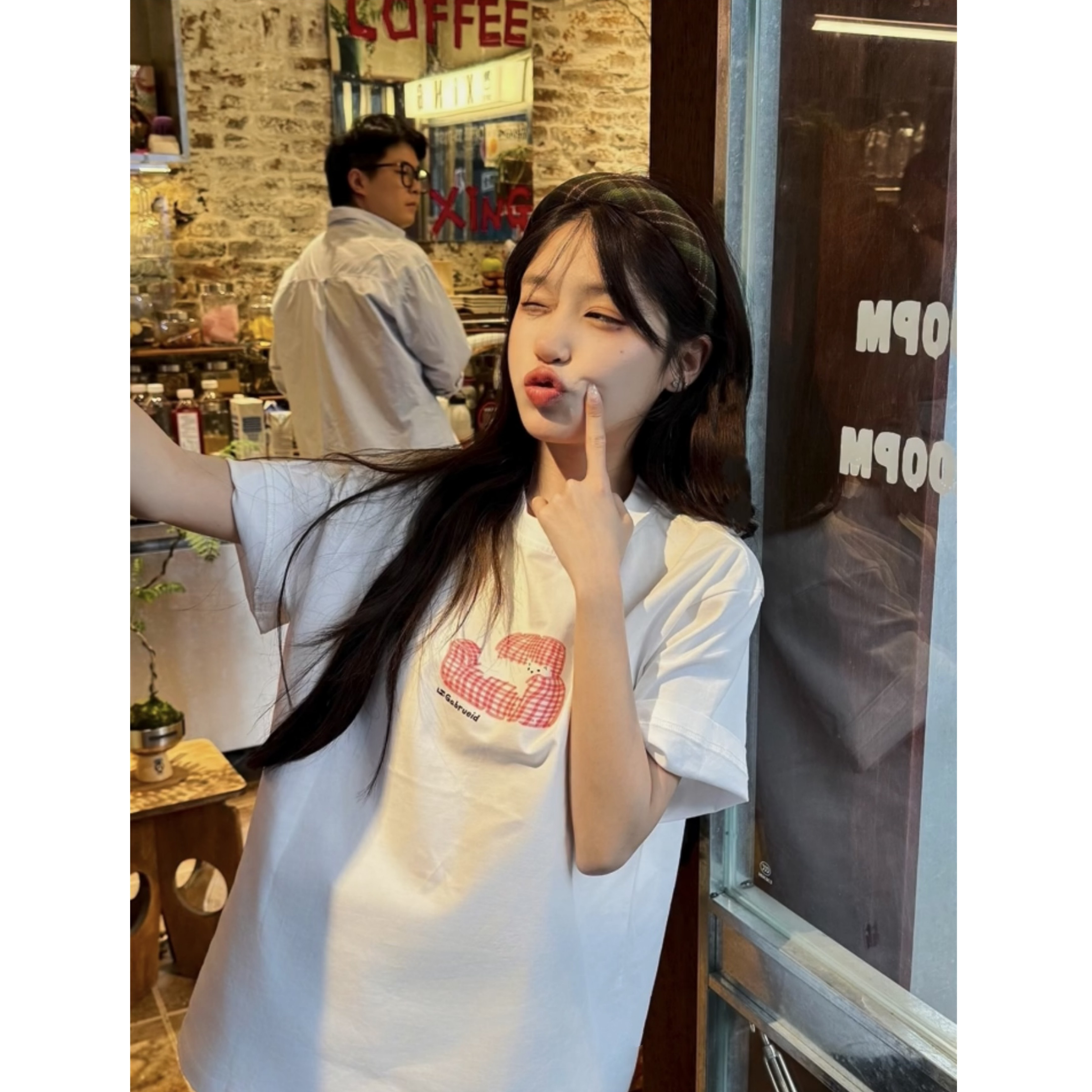 韩系ins甜美 沙发小猫创意印花宽松休闲可爱减龄洋气短袖t恤女夏