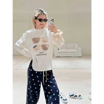 甜美奶油风可爱减龄奶熊印花T恤