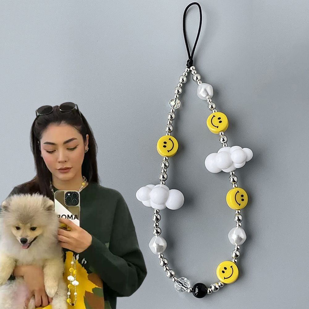 泰剧爱填满空白Faye同款手机链白云笑脸串珠挂绳可爱饰品