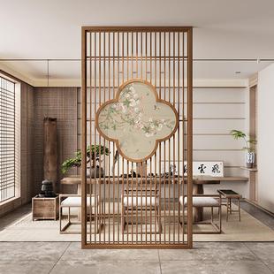 实木格栅家用茶室酒店大厅玄关进门遮挡 入户屏风隔断客厅新中式