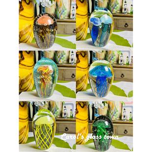 S水母合集手工琉璃夢(mèng)幻擺件家居工藝裝 卡羅爾 飾品水晶球