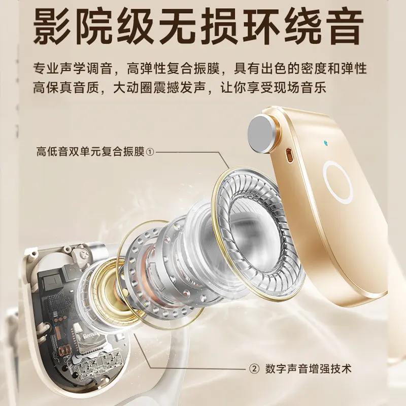 极挂耳式线耳机 空气传导线耳机5.4音乐耳机礼品蓝牙耳机10米支持