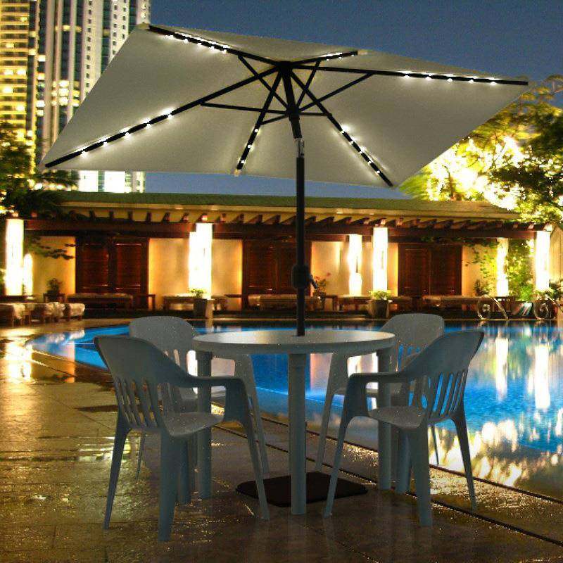 2x3米太阳灯直伞户外遮阳伞露台庭院太阳伞咖啡吧室外阳台中柱伞