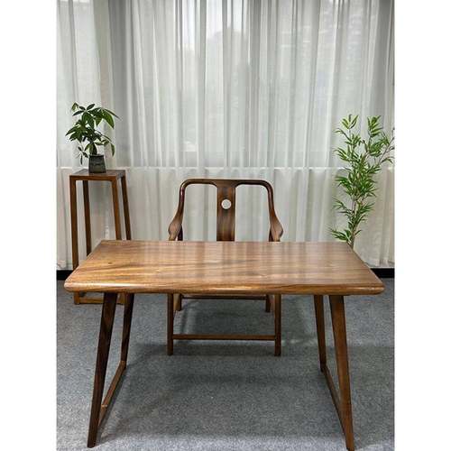 南美胡桃木简约茶桌新中式书桌阳台实木桌休闲桌简易桌原木泡茶桌