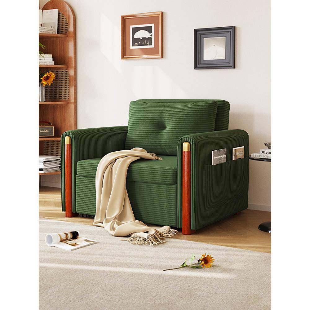 灯芯绒沙发床新款推拉两用小户型客厅阳台卧室折叠一体伸缩带扶手