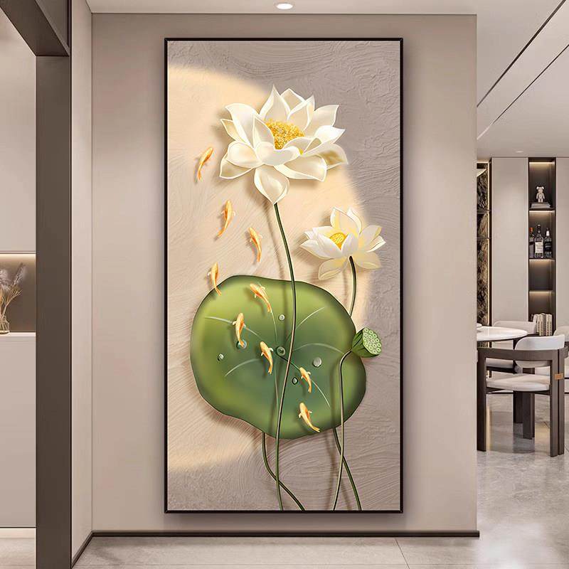 轻奢入户门玄关墙壁挂画过道走廊背景墙装饰画壁画