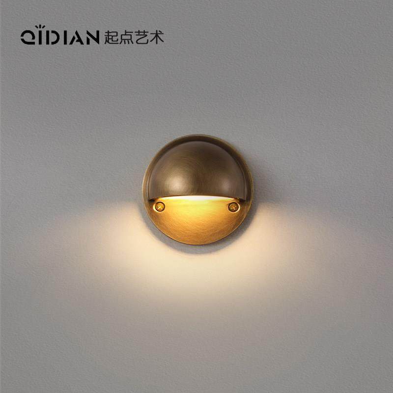 复古全铜壁灯中古风侘寂风工业风怀旧楼梯间过道卧室床头氛围灯具