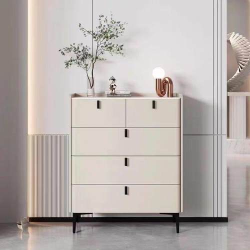 全实木五斗柜意式现代简约客厅卧室床尾储物六九斗收纳柜靠墙皮质