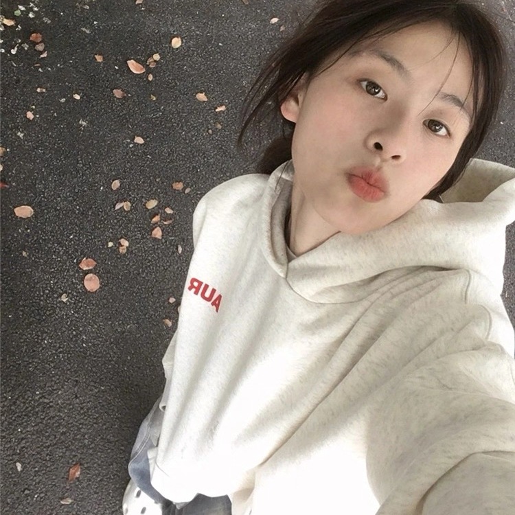 纯棉重磅加绒加厚白灰色连帽卫衣