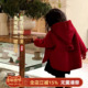 大小卷女童毛呢外套冬装 2025新款 儿童加厚红色女孩新年呢子大衣