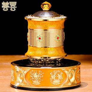 藏式 2024新款 太阳能永动旋转轮汽车摆件工作台车载饰品金桶简解压