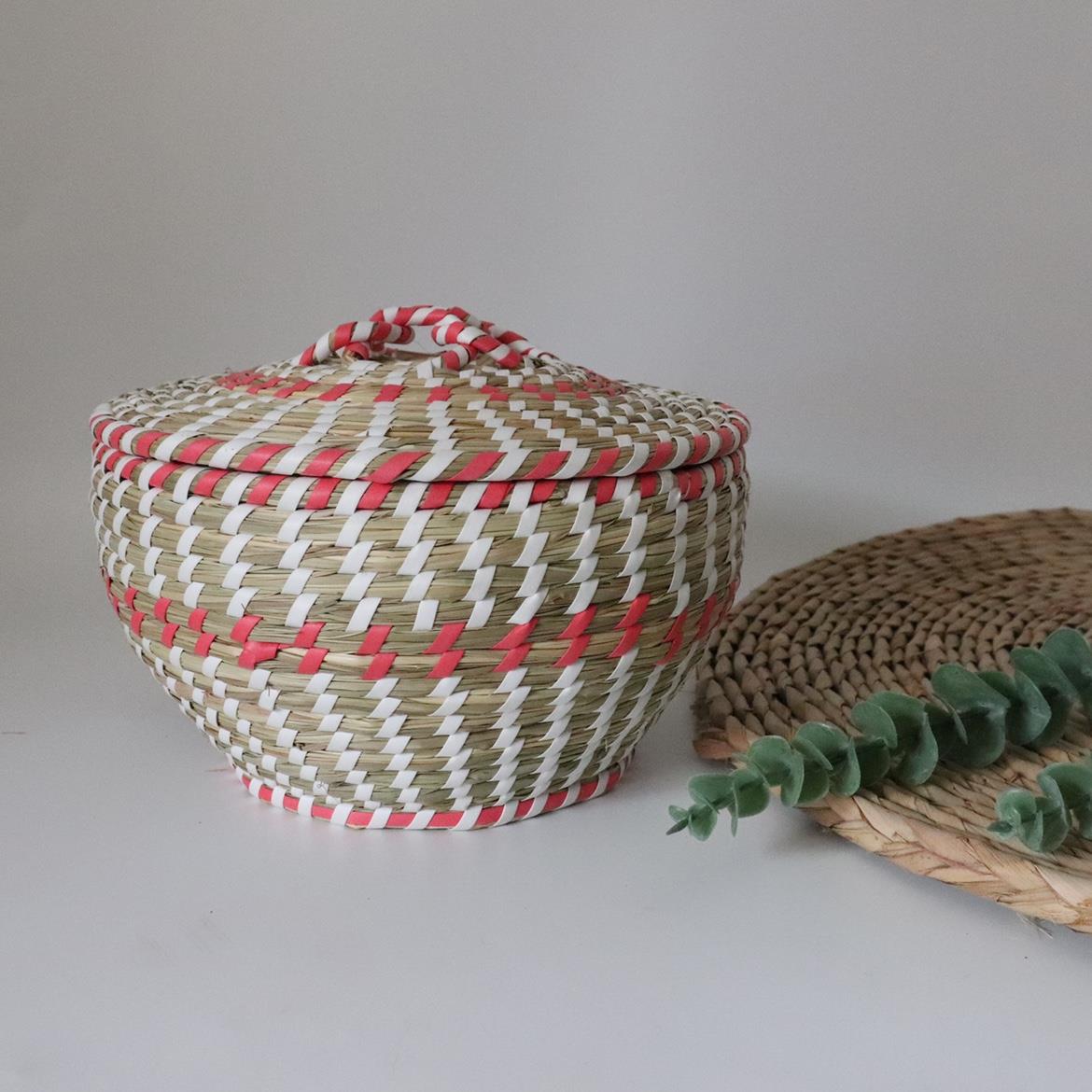 手工草编家用馒头保温筐彷藤篮厨房创意带盖鸡蛋篮食品馍馍收纳筐