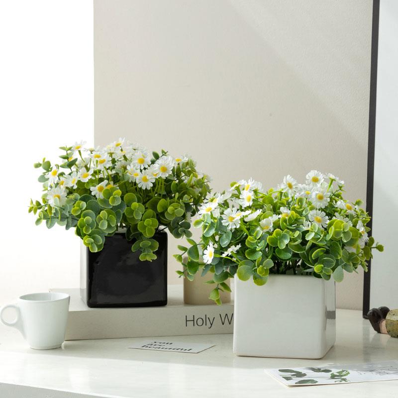 小清新北欧田园风彷真花假花可可花野花客厅餐桌家俱摆件盆栽装饰