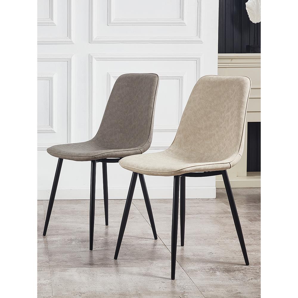 餐椅靠背家用轻奢洽谈餐厅书桌凳子简约现代创意金属北欧皮革椅子