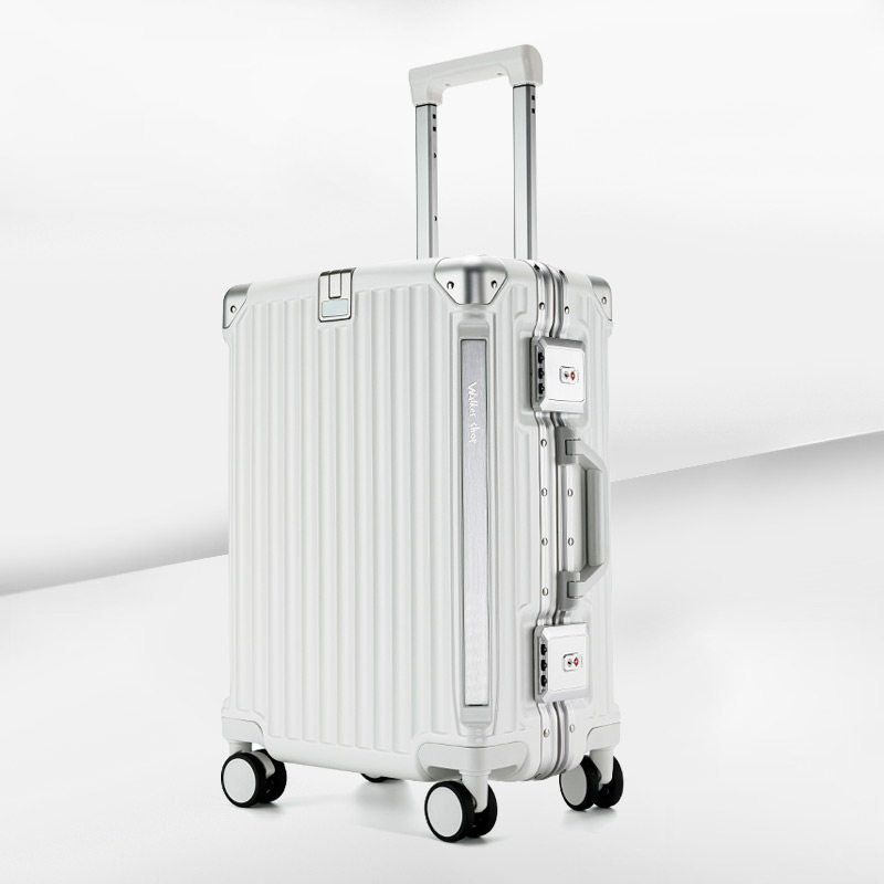 Walker shop奥卡索行李箱白色拉杆箱20寸登机箱密码大容量旅行箱