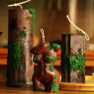 手作小众耐燃烧大号香薰蜡烛礼品小众高级艺术摆件 青山与苔