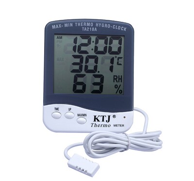 金拓佳KTJ TA218A 室内外数显温湿度计 电子温度计 湿度计带时间
