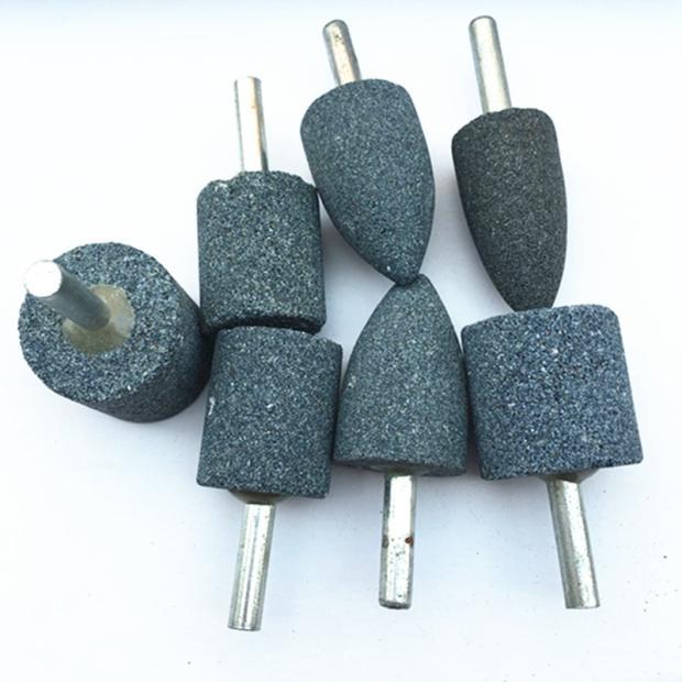 包邮棕刚玉磨头陶瓷砂轮头打磨抛光开孔 锥形磨头子弹型砂轮带柄