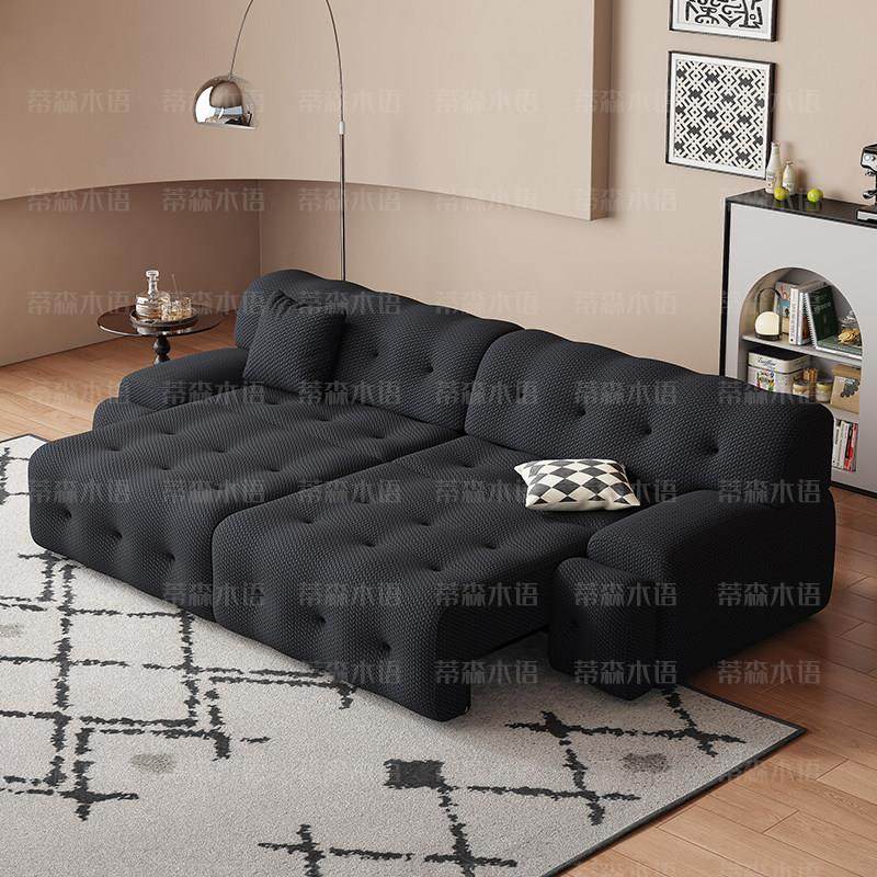 罗奇堡电动沙发床两用可调节伸缩折叠多功能意式客厅黑色布艺沙发,住宅家具,功能沙发,淘宝优惠券,粉丝福利购,淘宝优惠卷