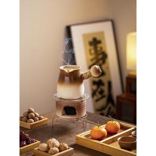围炉煮茶室内家用陶土碳火炉套装侧把罐罐茶壶煮茶炉器具户外装备