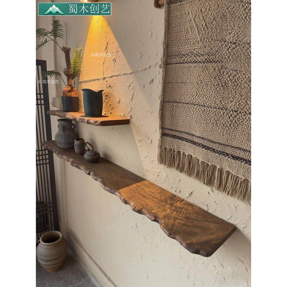 蜀木创艺哑光纯实木层板一字版置物架不规则挂板墙壁装饰挂件隔板,商业/办公家具,层板/挂板,淘宝优惠券,粉丝福利购,淘宝优惠卷