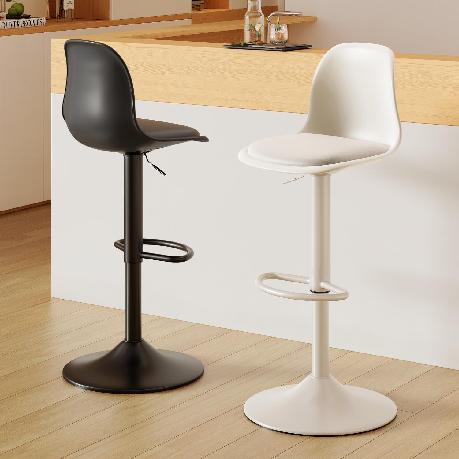 吧台椅家用高脚凳升降椅子北欧现代凳子前台靠背高吧凳收银台吧椅