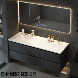 浴室柜现代简约卫生间可丽耐一体盆洗脸盆柜智能洗漱台洗手盆柜组