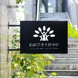 門頭 雙面發(fā)光創(chuàng)意鏤空燈箱廣告牌制作鐵藝招牌定制戶外懸掛掛墻式