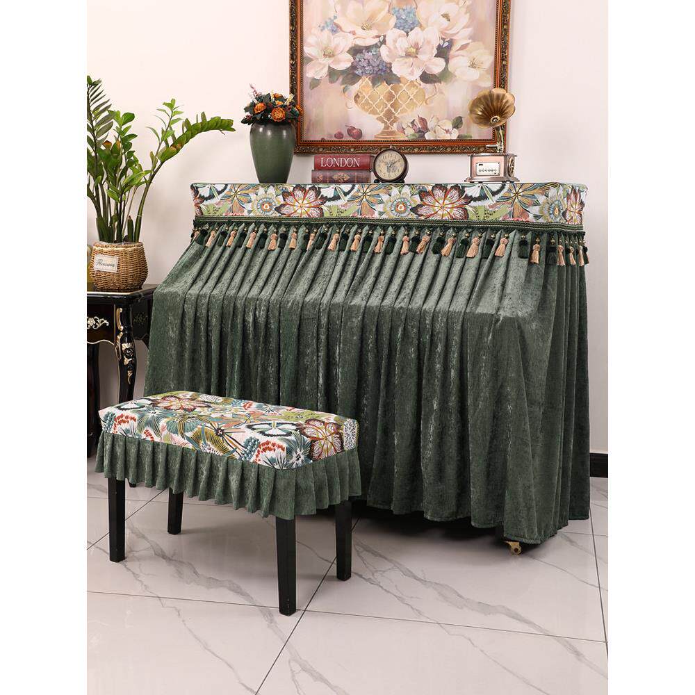 高端钢琴防尘罩全罩简约琴罩钢琴套轻奢高档加厚电钢琴布遮盖布