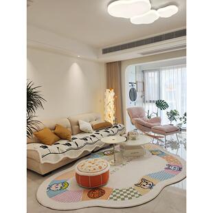 多巴胺原田治客厅地毯高级感儿童房不规则小清新异形卧室地垫ins