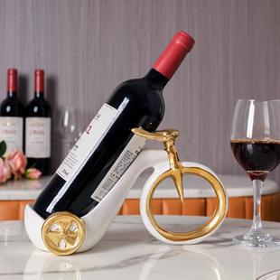 酒柜装 创意红酒架摆件斜放现代轻奢家用个性 饰品置物架红酒瓶托架