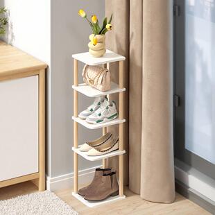门口窄小鞋架家用鞋架子实木多层转角鞋架入户门窄鞋架小型省空间
