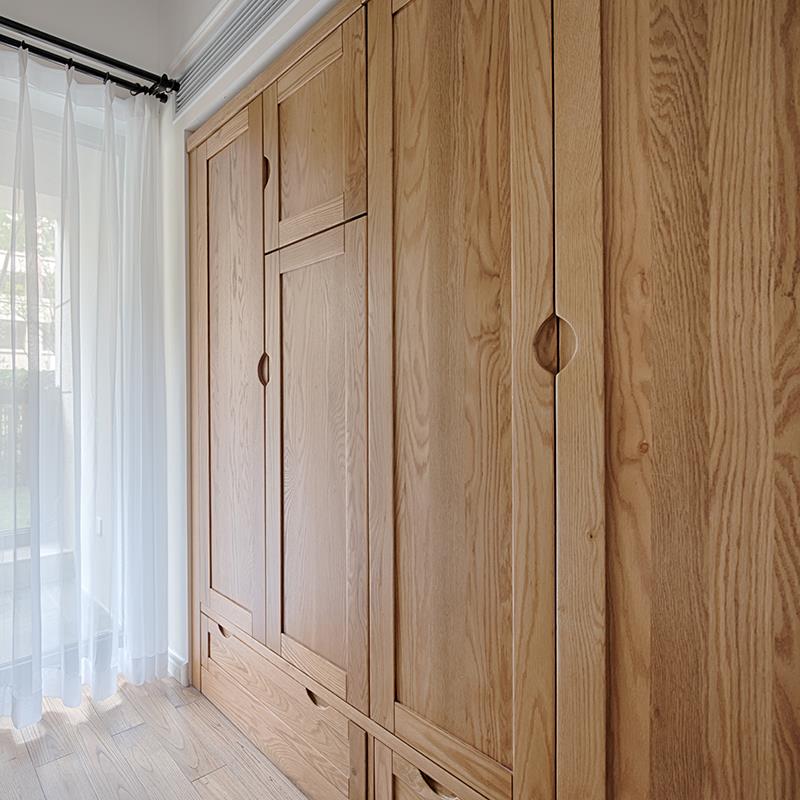 重庆木朵朵家具红橡木柚木樱桃木榆木纯实木原木全屋定制日式衣柜