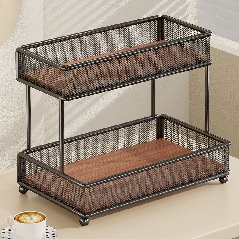 桌面置物架茶水间多功能茶叶咖啡收纳双层茶杯茶具整理零食收纳架,收纳整理,桌面收纳盒,淘宝优惠券,粉丝福利购,淘宝优惠卷
