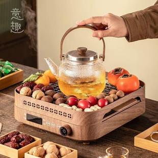 围炉煮茶冬日新款 电陶炉玻璃煮茶壶套装 网红电炉烧烤家用电炉套装