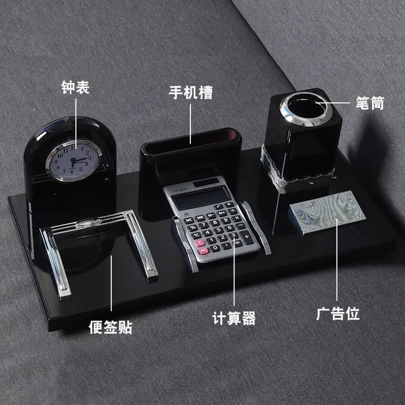 2023年新款木质台历架定制高档商务老板办公室桌面现代摆件笔筒