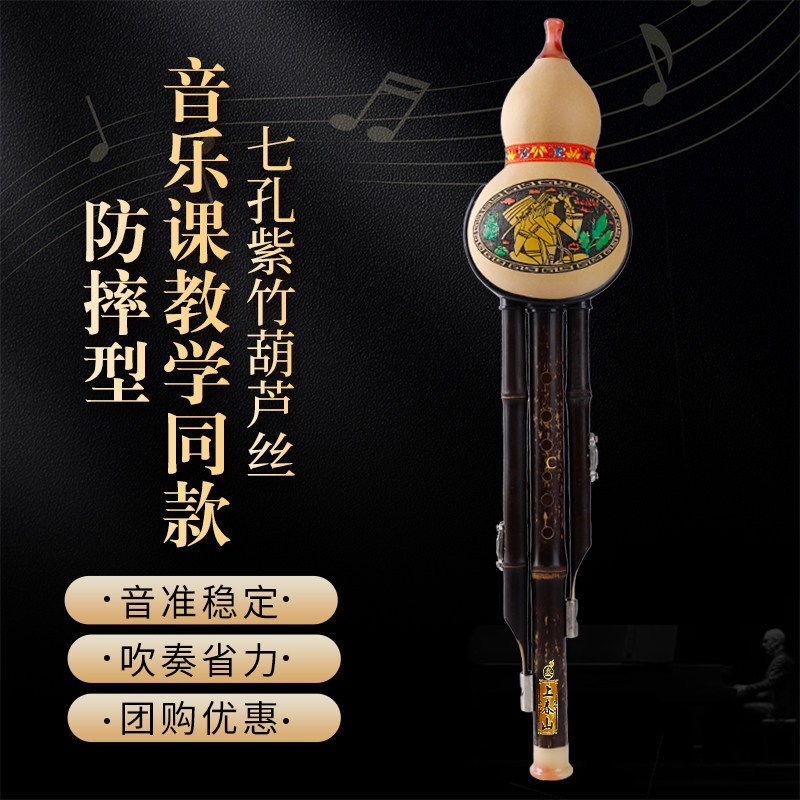 演奏级七孔葫芦丝降b调小DGF调紫竹学生初学入门c调防摔款葫芦丝