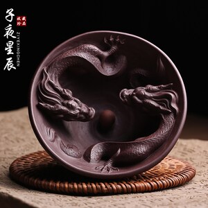 宜兴原矿紫砂主人杯茶杯双龙戏珠品茗杯名L家刘凤俊纯手工功夫茶