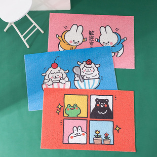 可爱卡通丝圈地垫进门脚垫大门口丝圈门垫pvc防滑地垫卧室厨房垫