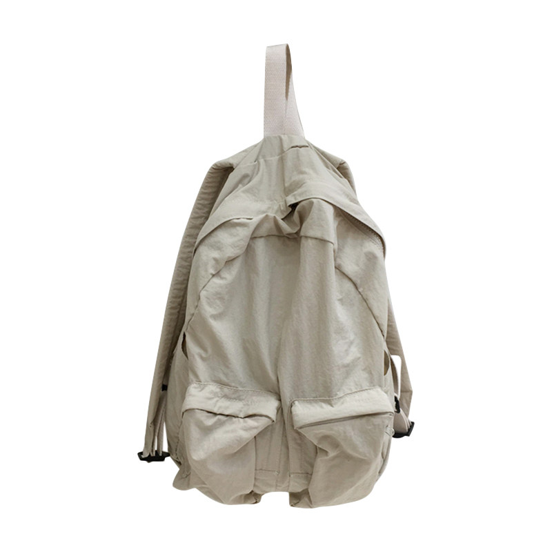 小脏柜 出游旅行学生双肩书包柔软质感帆布包轻便大容量通勤揹包