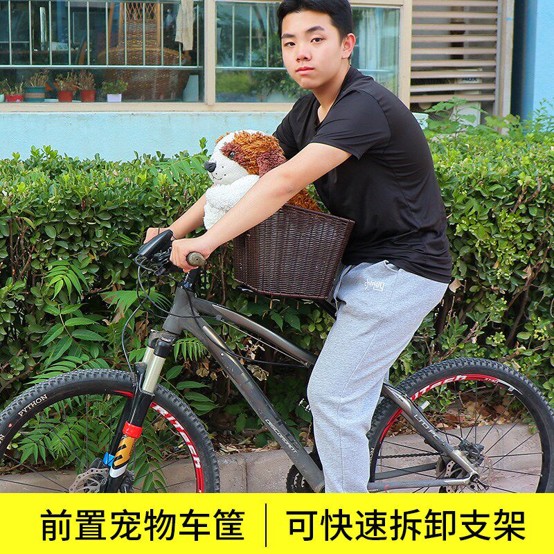 山地车折叠车用宠物车筐带狗狗自行车车筐快拆支架安Z装方便拆装