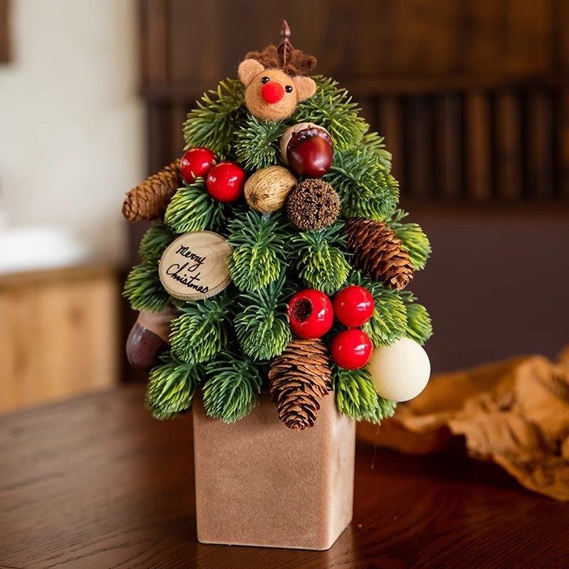 圣诞节装饰品桌面摆件韩式诺贝松小型圣诞树花环藤条挂饰场景布置,节庆用品/礼品,圣诞装饰品,淘宝优惠券,粉丝福利购,淘宝优惠卷