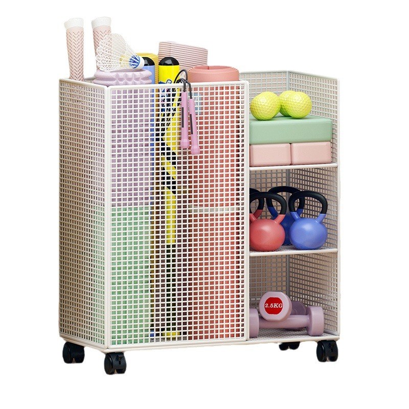 瑜伽垫收纳筐运动器械健身器材收纳架小推车置物架羽毛球带轮家用