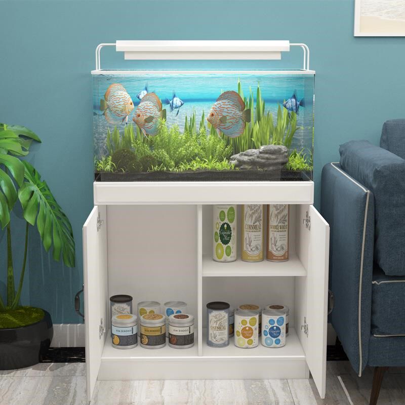 新款鱼缸底柜超白缸水草缸海缸鱼缸柜欧式简约水族箱客厅屏风地柜