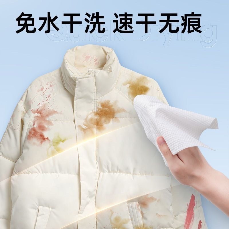 羽绒服清洁湿巾免水洗衣物去渍应急清洁去污便携小包DD