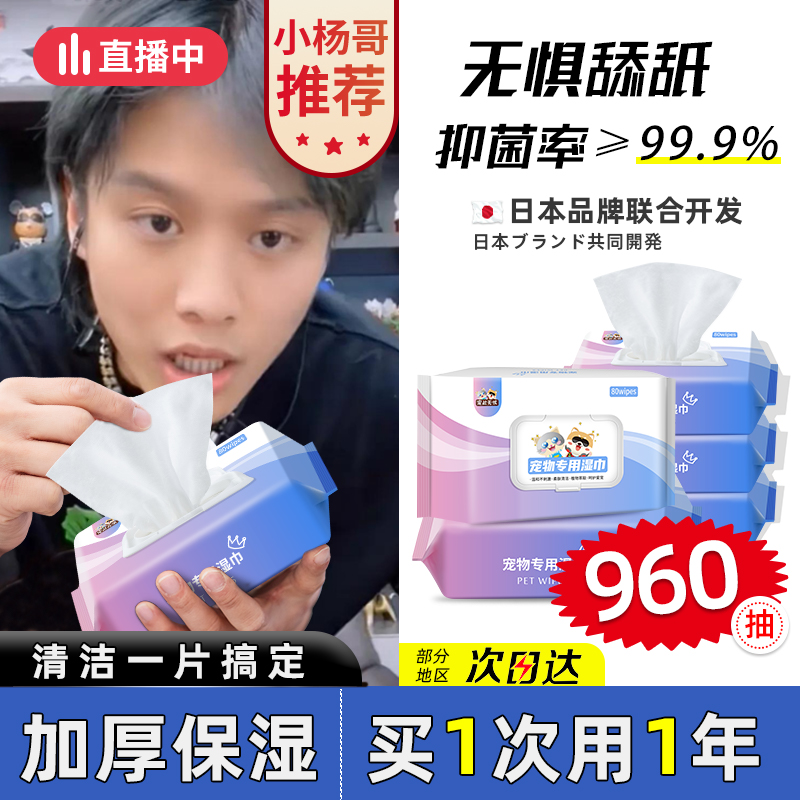 宠物湿巾猫咪狗狗湿巾纸免洗手套擦脚泪痕清洁用品干洗湿纸巾