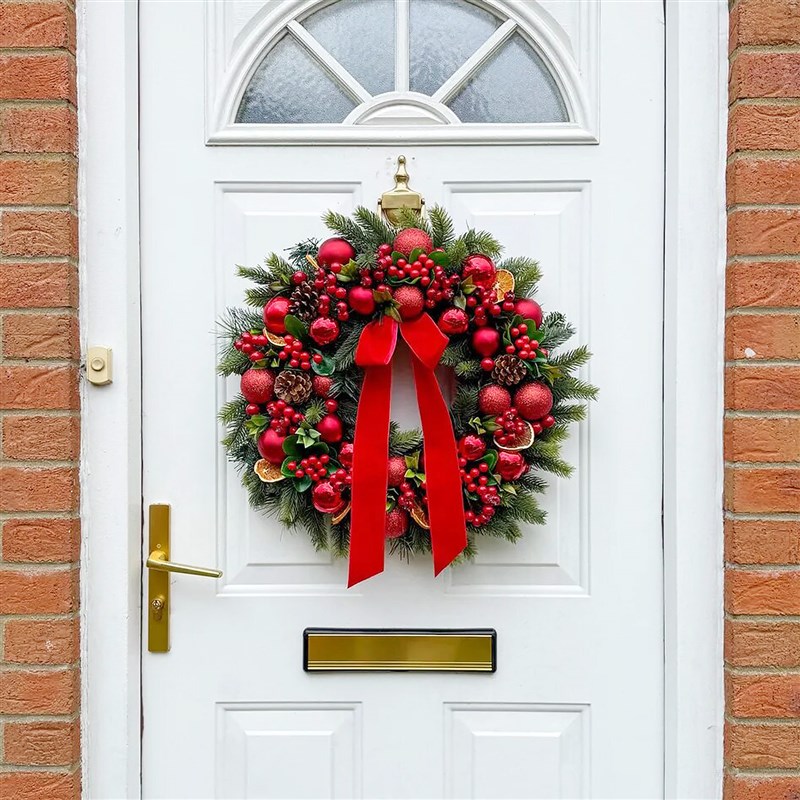 圣诞装饰品50CM圣诞花环2.7米圣诞节藤条门饰门挂壁挂80cm圣诞圈